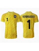 Nederland Bart Verbruggen #1 Keeper Bortedrakt EM 2024 Korte ermer